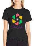 Stylish Black T-Shirt with Geometric Logo