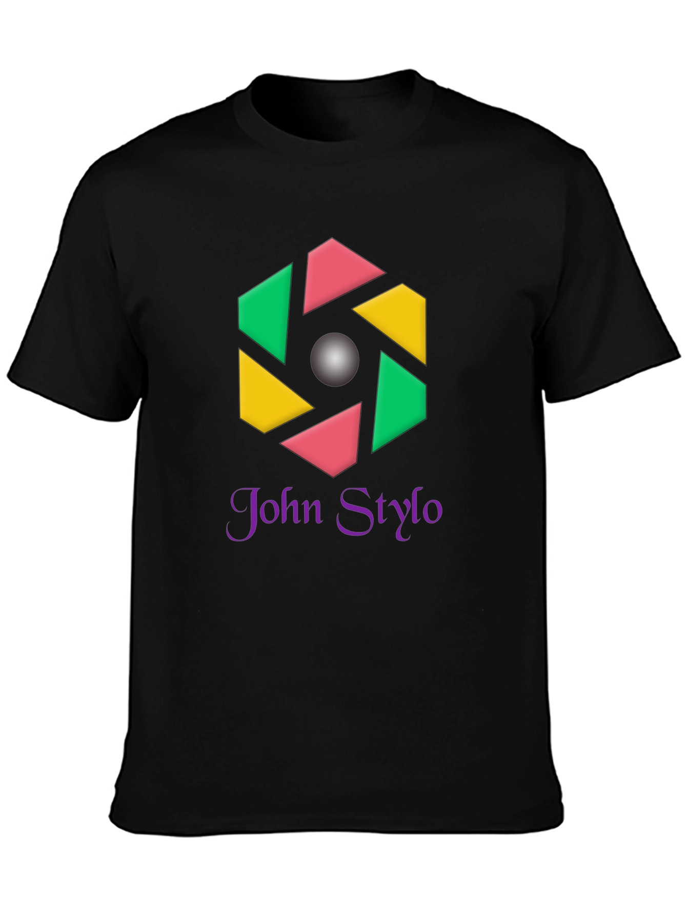 Stylish Black T-Shirt with Geometric Logo