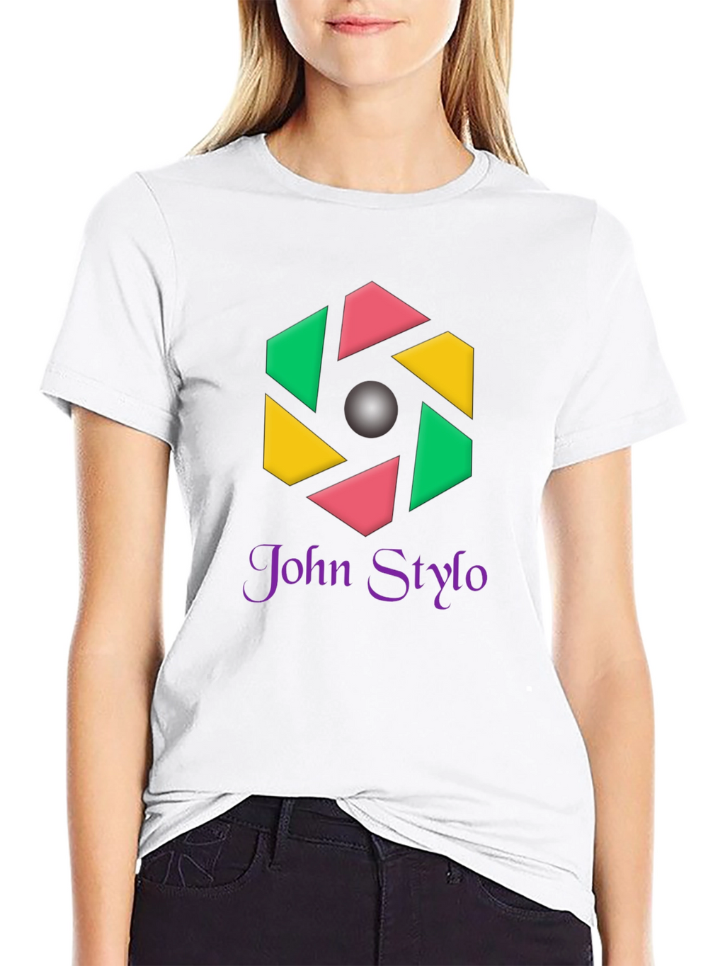 Stylish Black T-Shirt with Geometric Logo