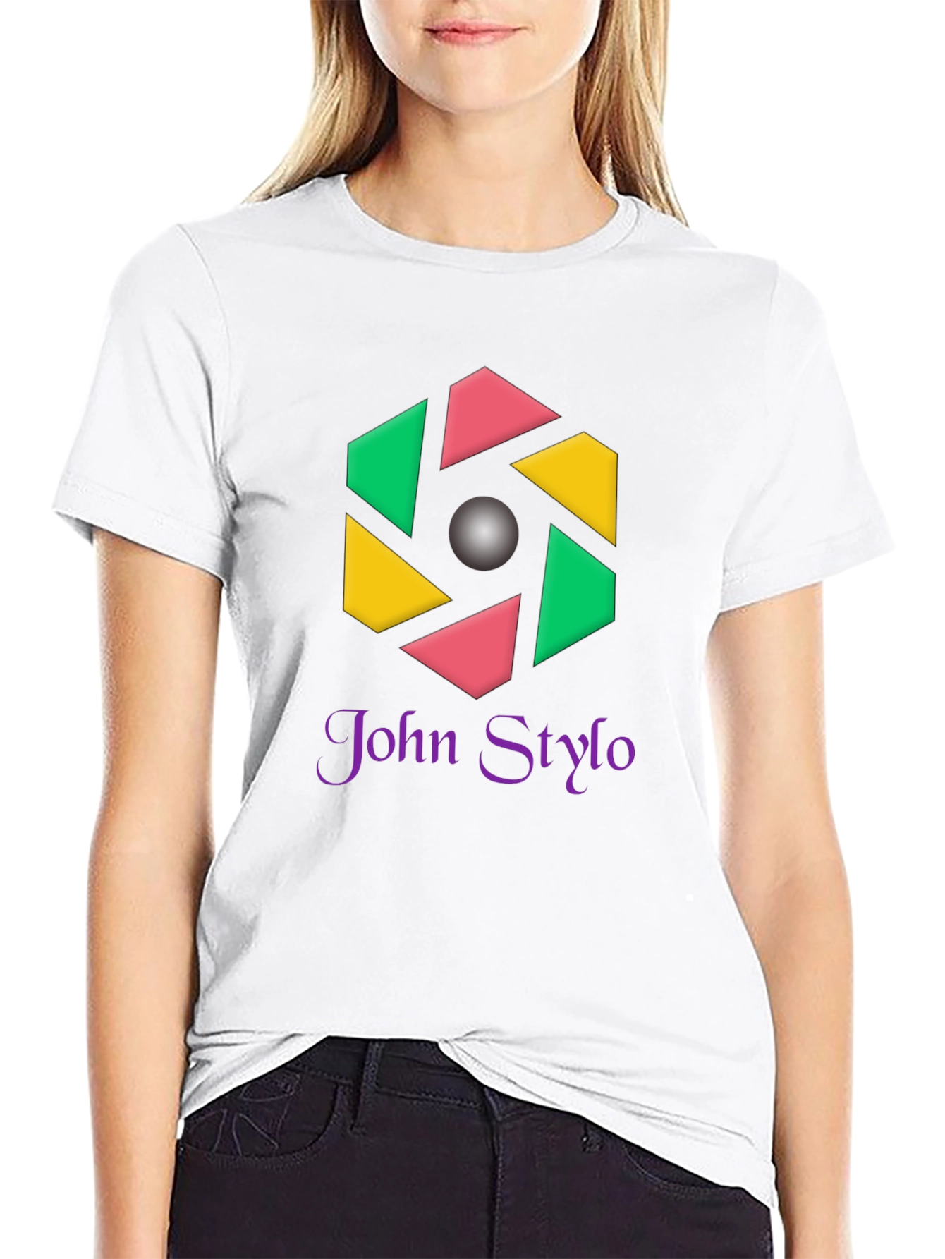 Stylish Black T-Shirt with Geometric Logo