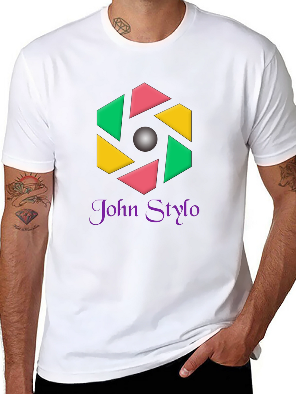 Stylish Black T-Shirt with Geometric Logo