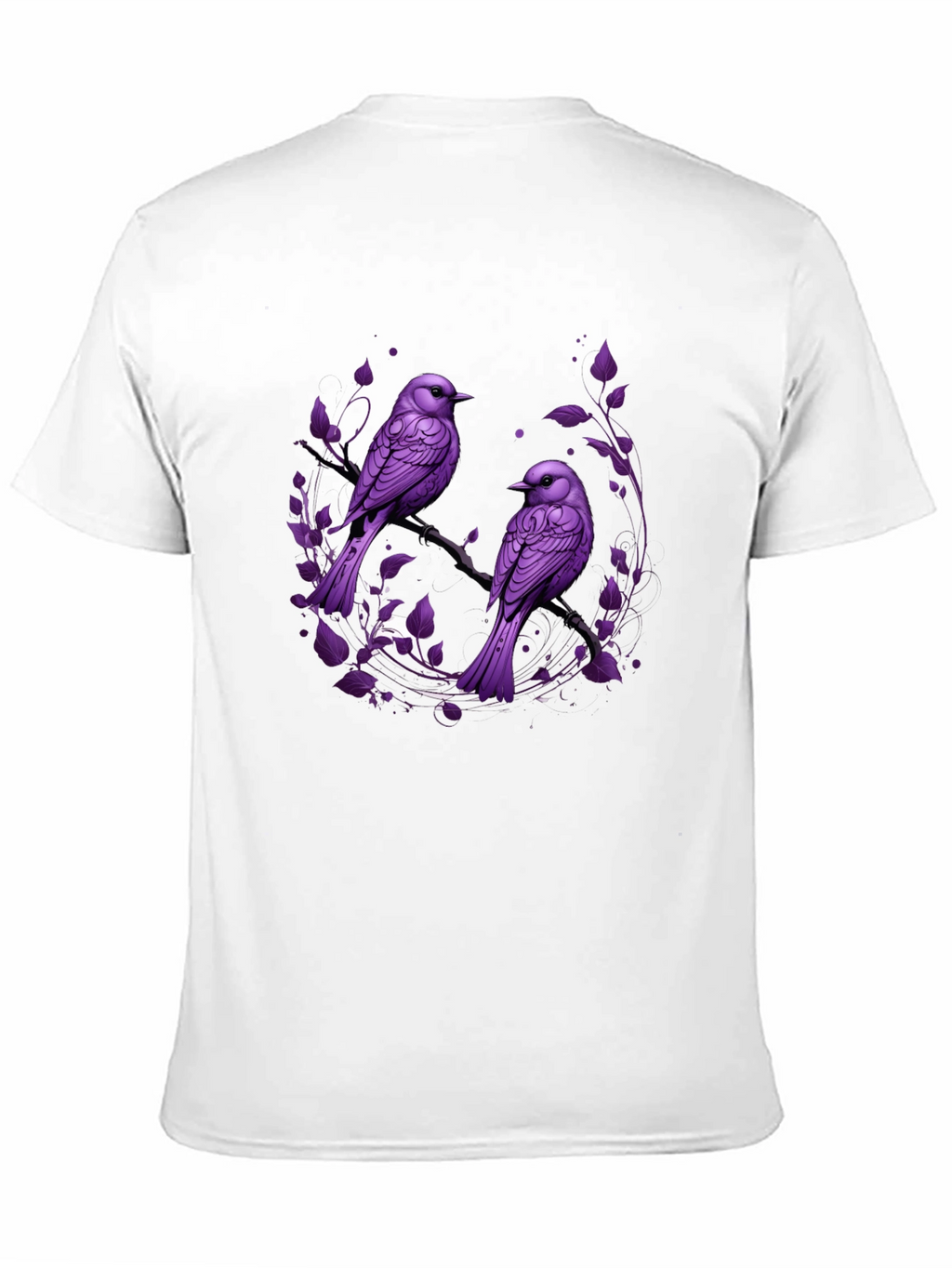 Purple Bird Graphic Tee - Nature Inspired Mens T-Shirt