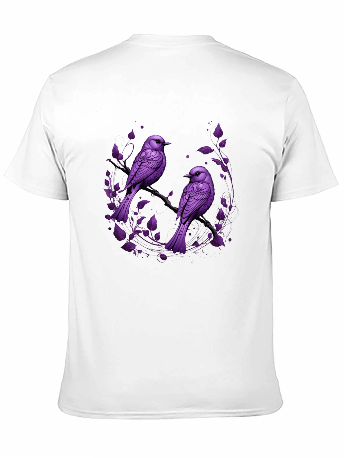 Purple Bird Graphic Tee - Nature Inspired Mens T-Shirt