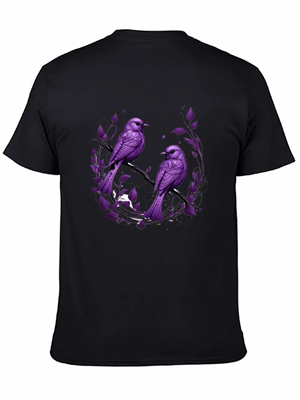 Purple Bird Graphic Tee - Nature Inspired Mens T-Shirt