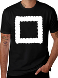 Modern Black T-Shirt with Cloud-Edge White Frame