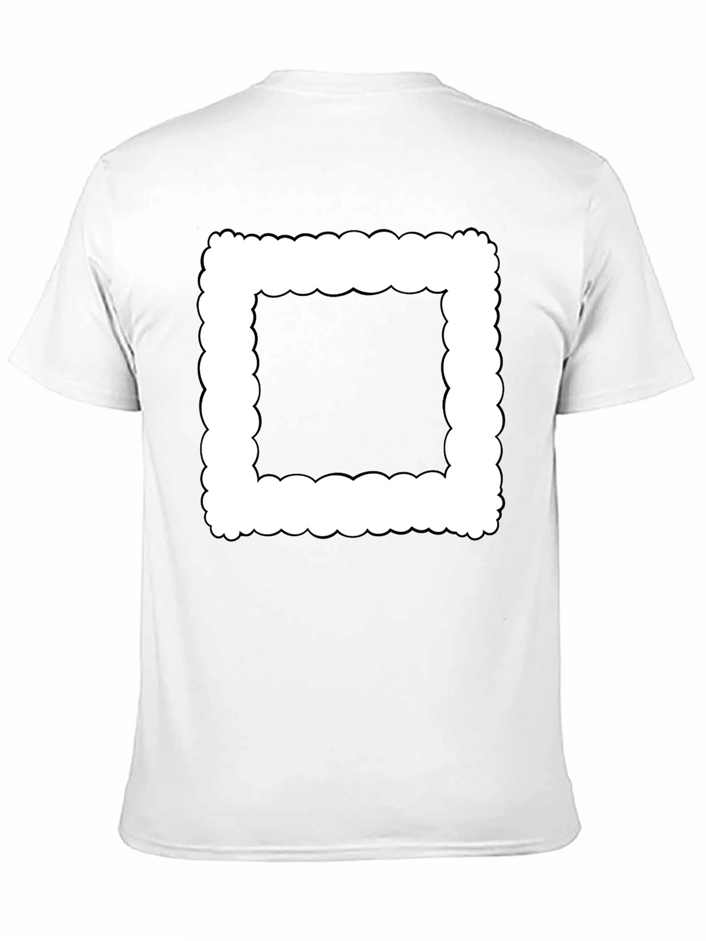 Modern Black T-Shirt with Cloud-Edge White Frame