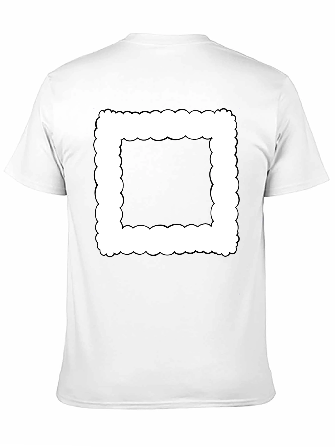 Modern Black T-Shirt with Cloud-Edge White Frame