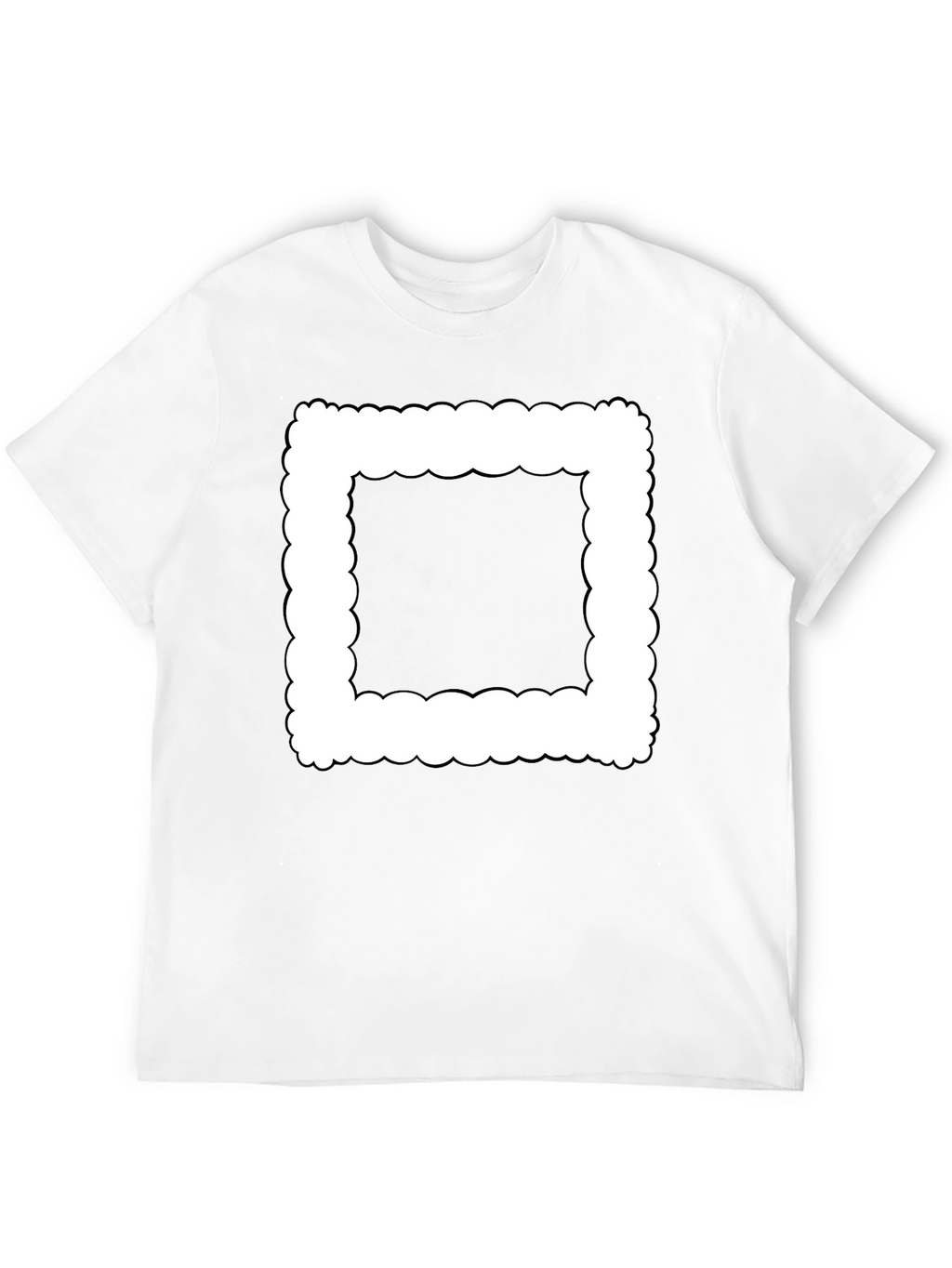 Modern Black T-Shirt with Cloud-Edge White Frame