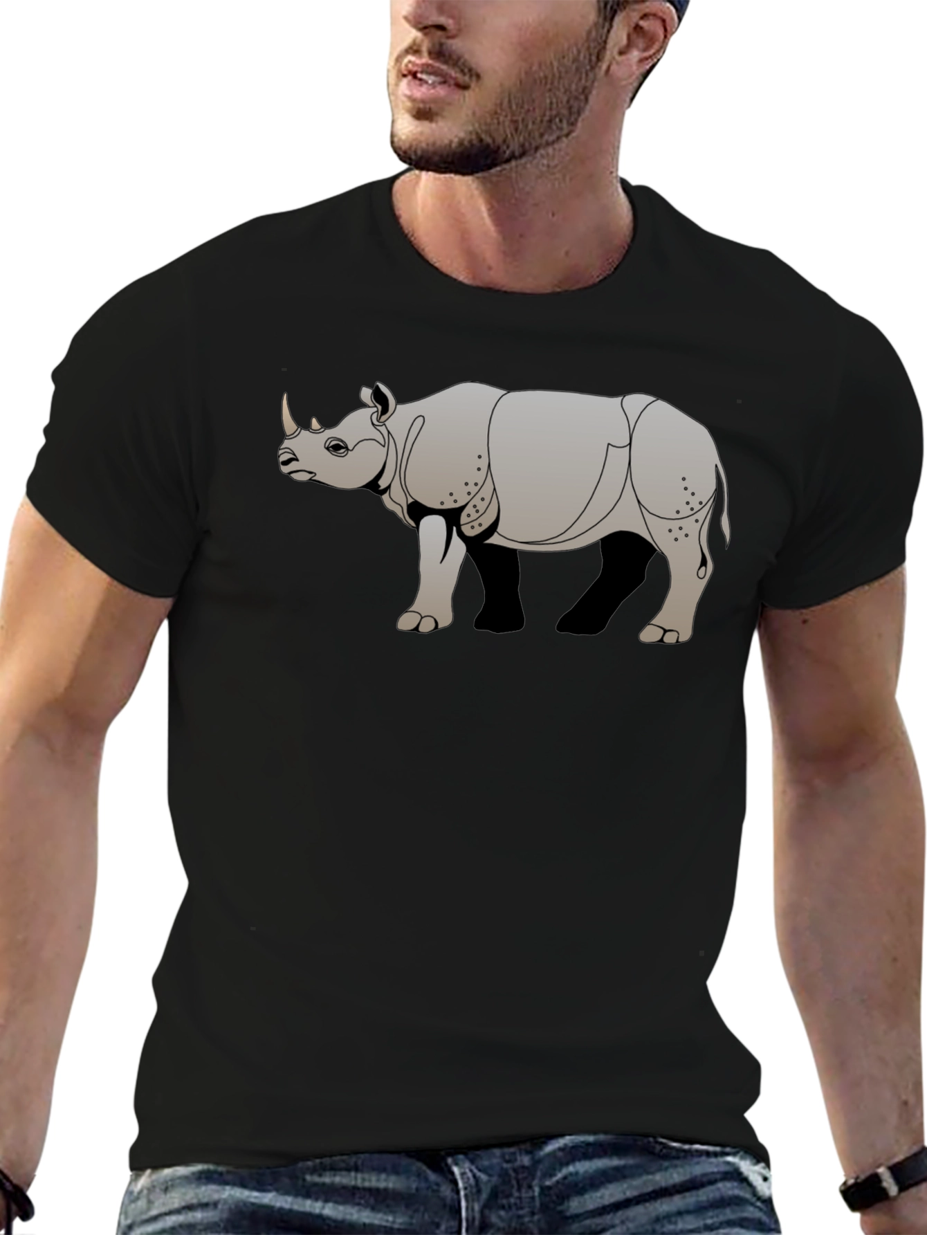 Rhino Graphic Tee - Cool Animal Print T-Shirt
