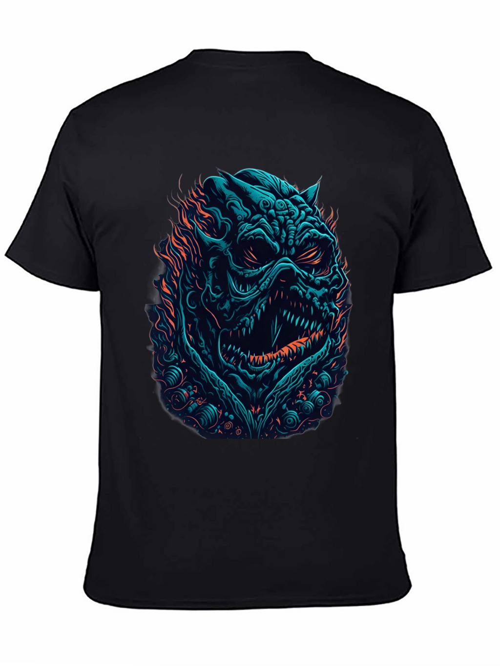 Monster Graphic Print Black T-Shirt