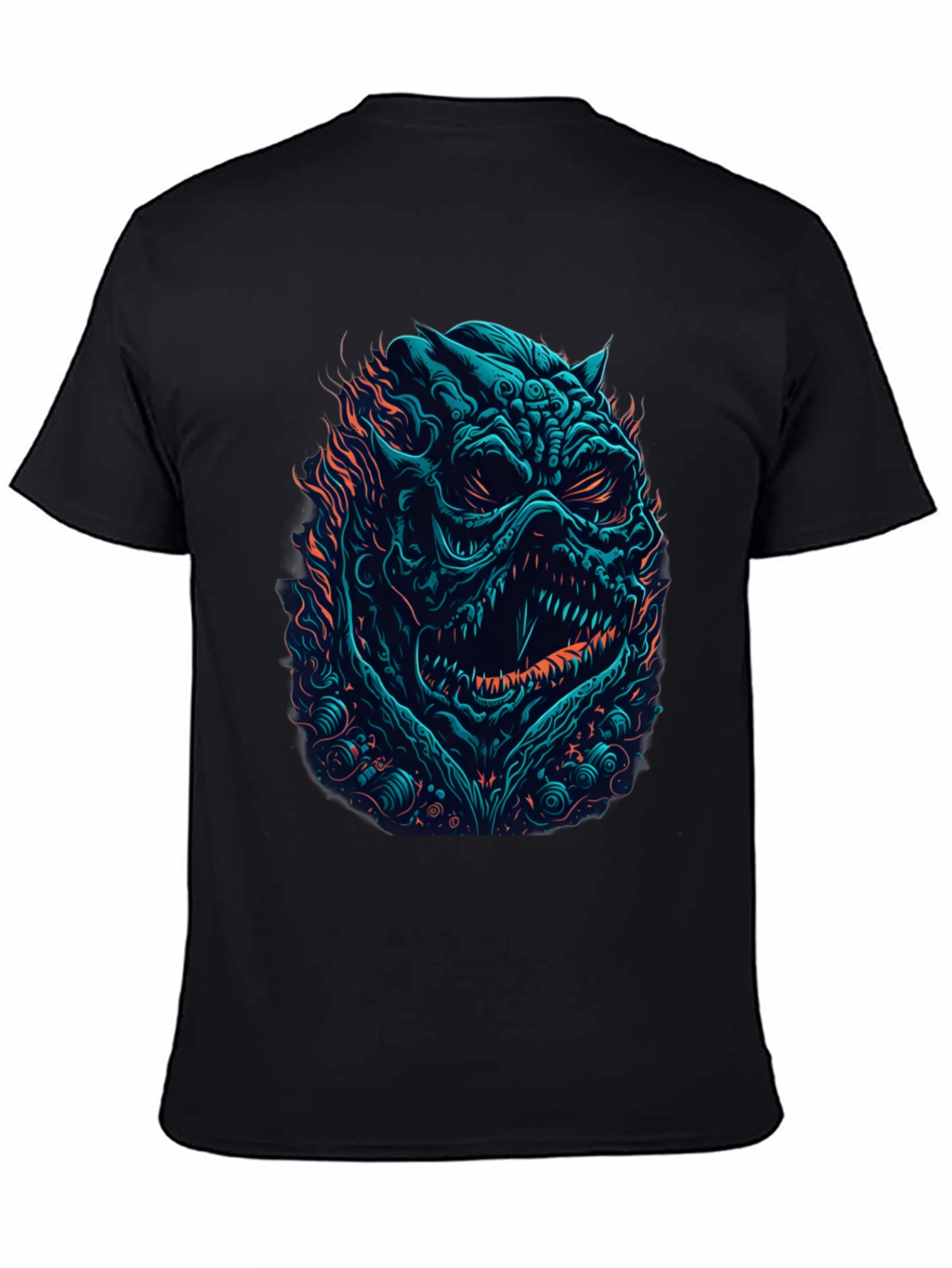 Monster Graphic Print Black T-Shirt