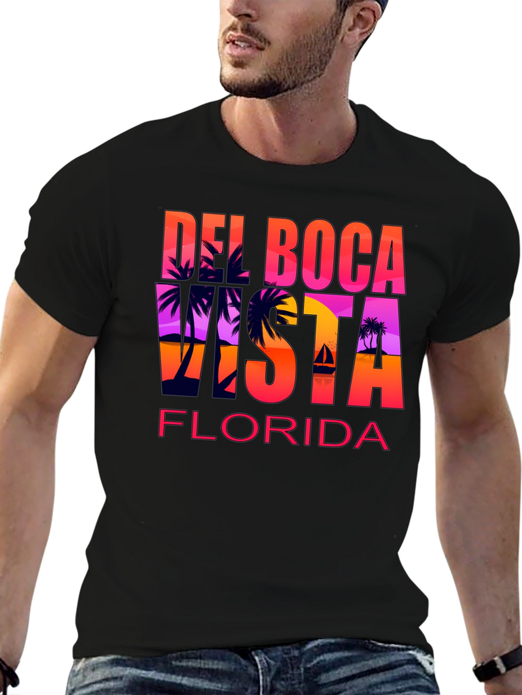 Del Boca Vista Florida T-Shirt - Black