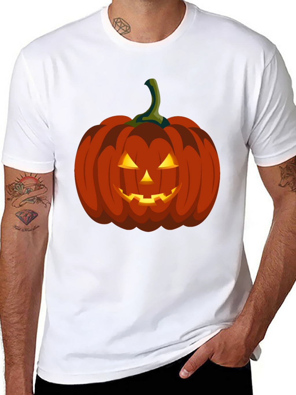Halloween Pumpkin Graphic Tee - Spooky Season Apparel