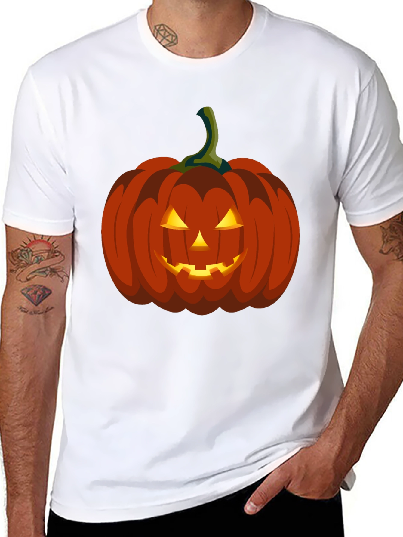 Halloween Pumpkin Graphic Tee - Spooky Season Apparel