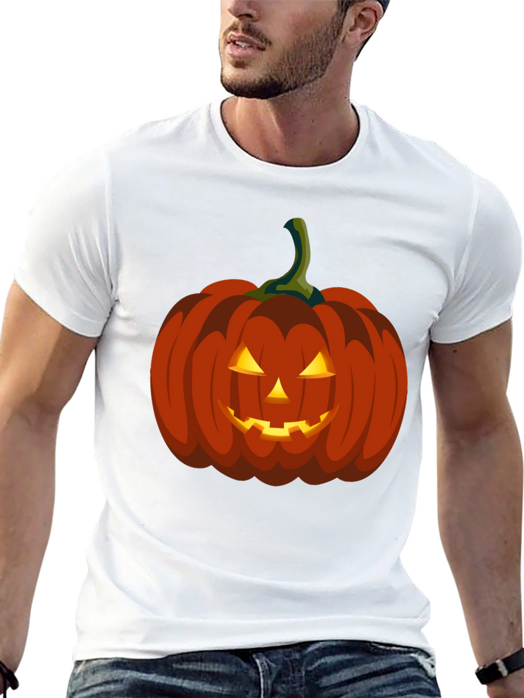 Halloween Pumpkin Graphic Tee - Spooky Season Apparel