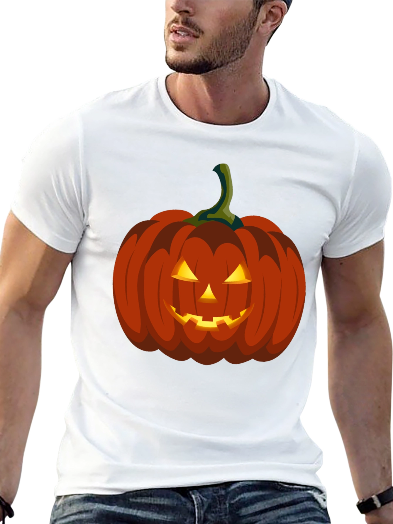 Halloween Pumpkin Graphic Tee - Spooky Season Apparel