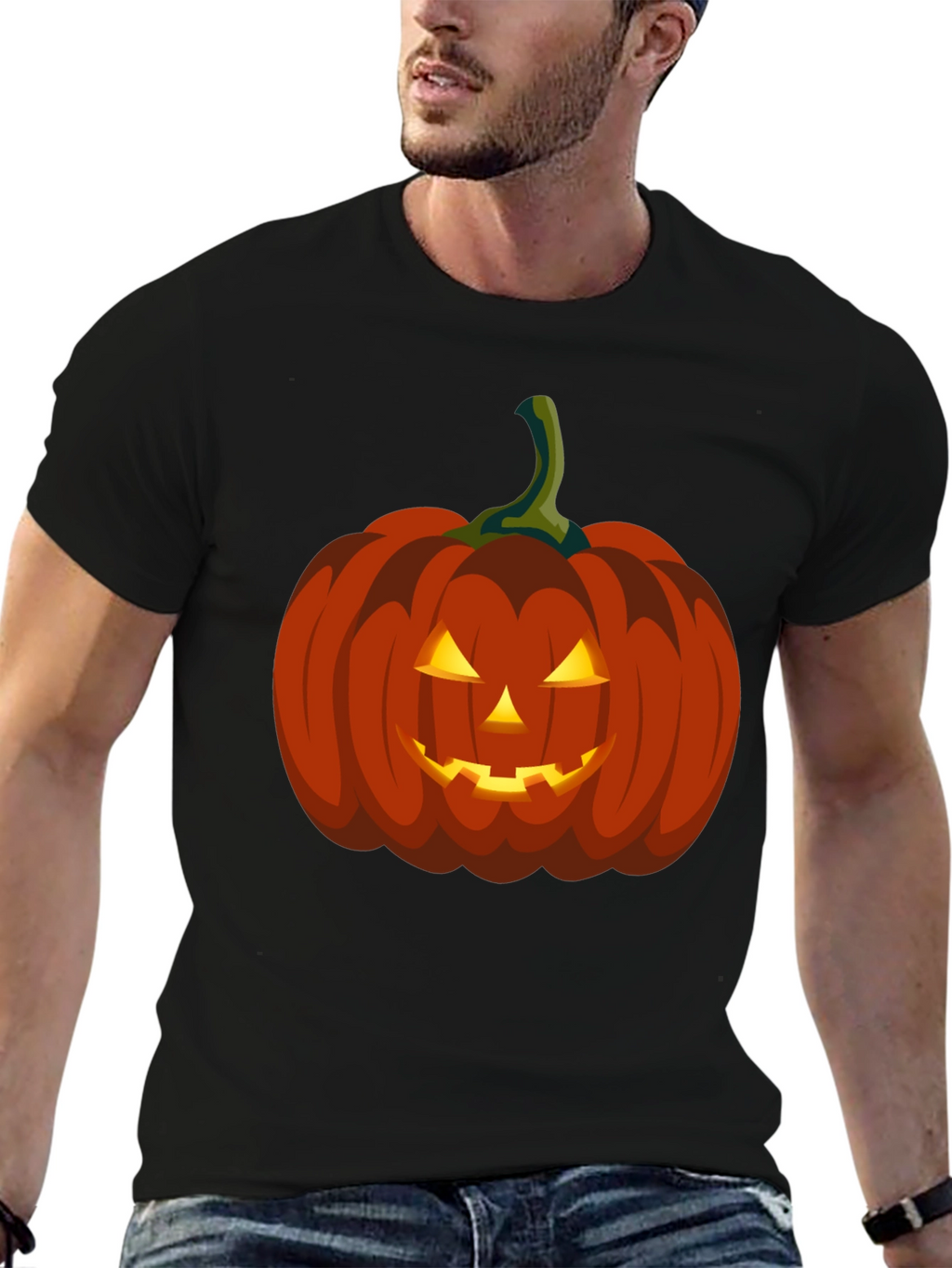 Halloween Pumpkin Graphic Tee - Spooky Season Apparel