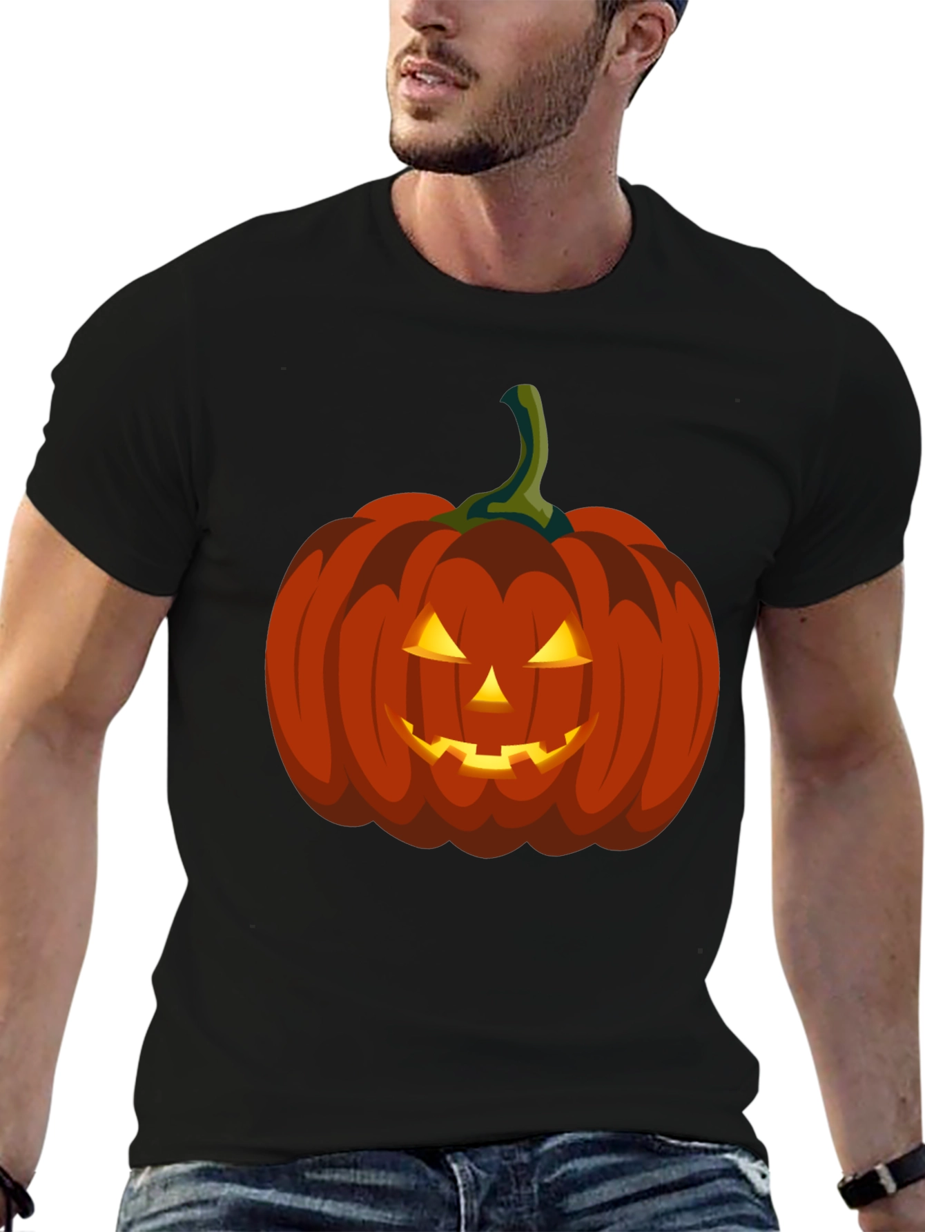 Halloween Pumpkin Graphic Tee - Spooky Season Apparel