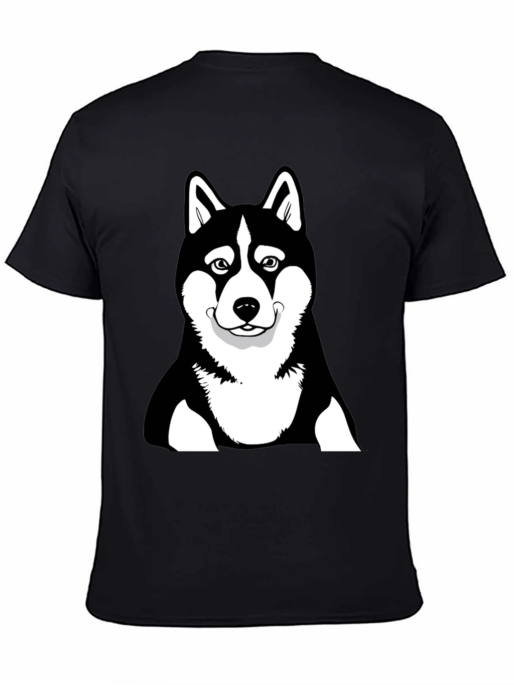 Husky Dog Graphic Black T-Shirt