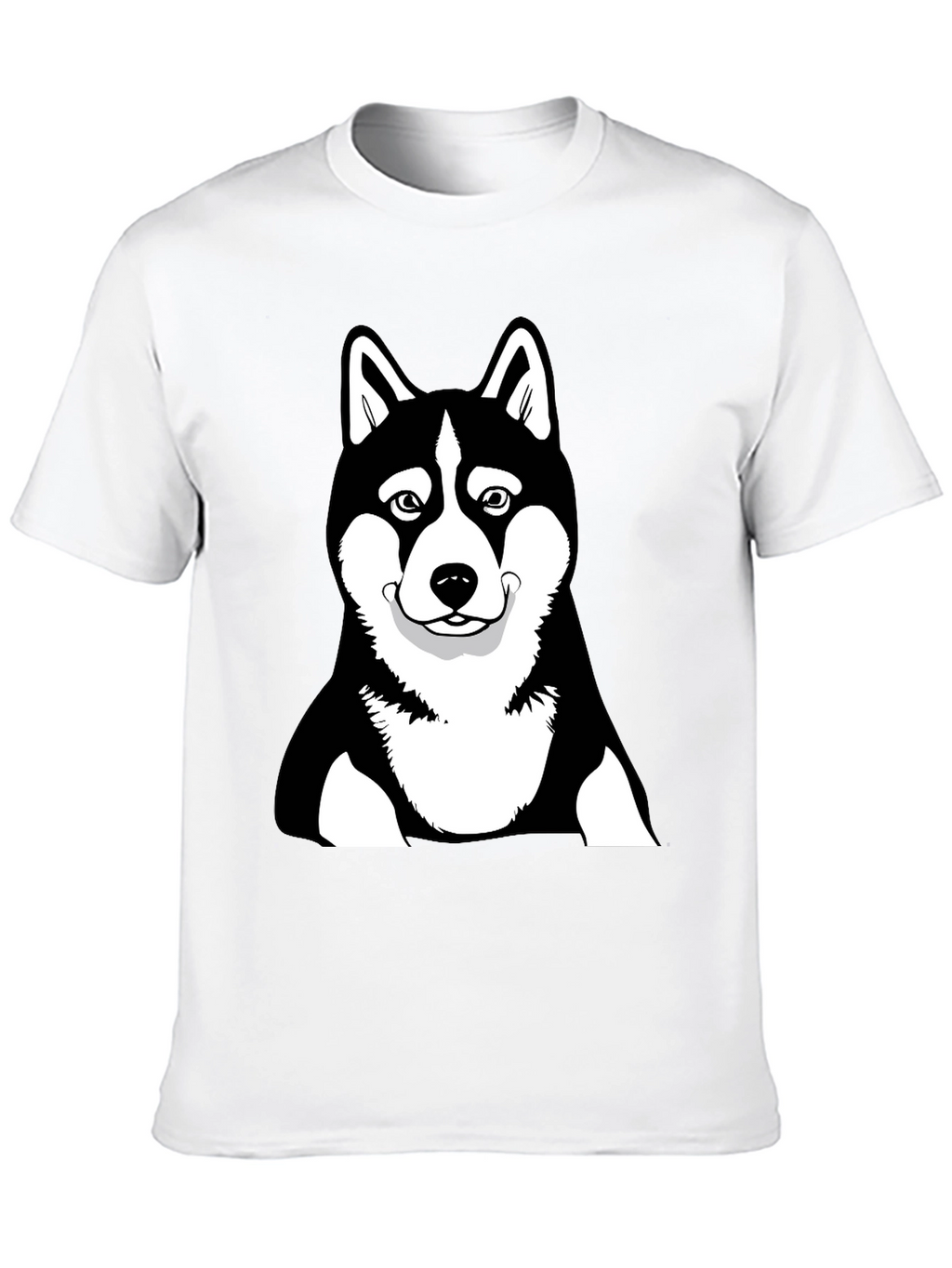 Husky Dog Graphic Black T-Shirt