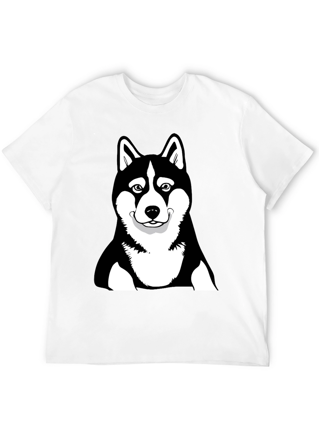 Husky Dog Graphic Black T-Shirt