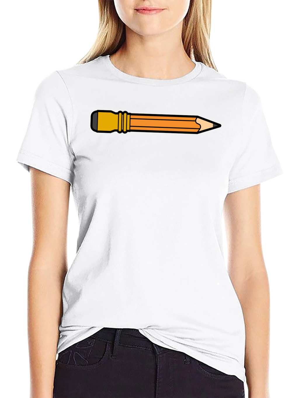 Pencil Graphic Black Tee - Creative Style