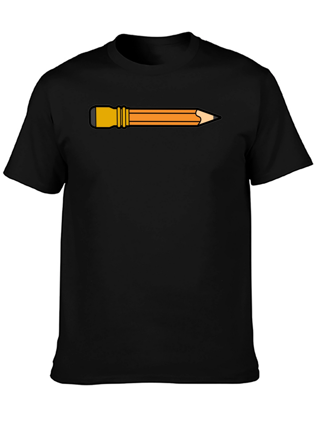 Pencil Graphic Black Tee - Creative Style