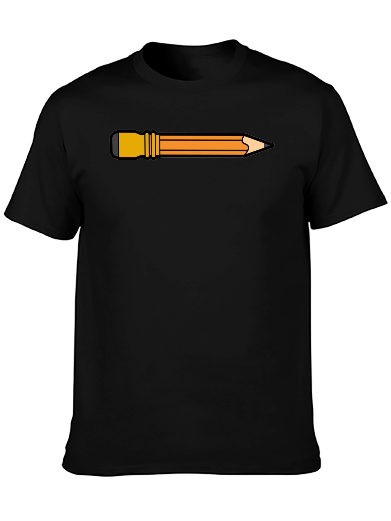 Pencil Graphic Black Tee - Creative Style