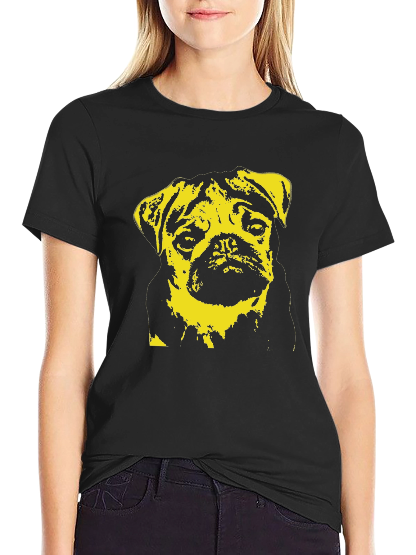 Pug Portrait Graphic Tee - Trendy Dog Lover Shirt
