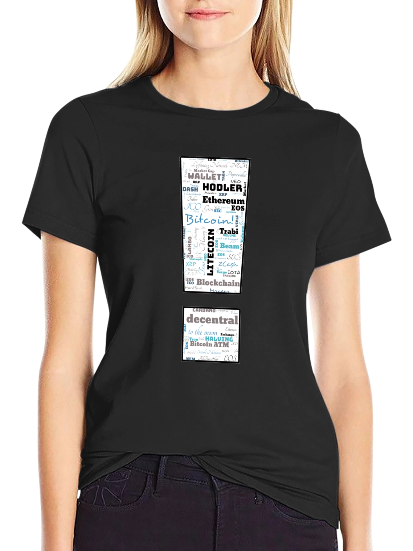Crypto Word Cloud T-Shirt - Bitcoin Ethereum & More!