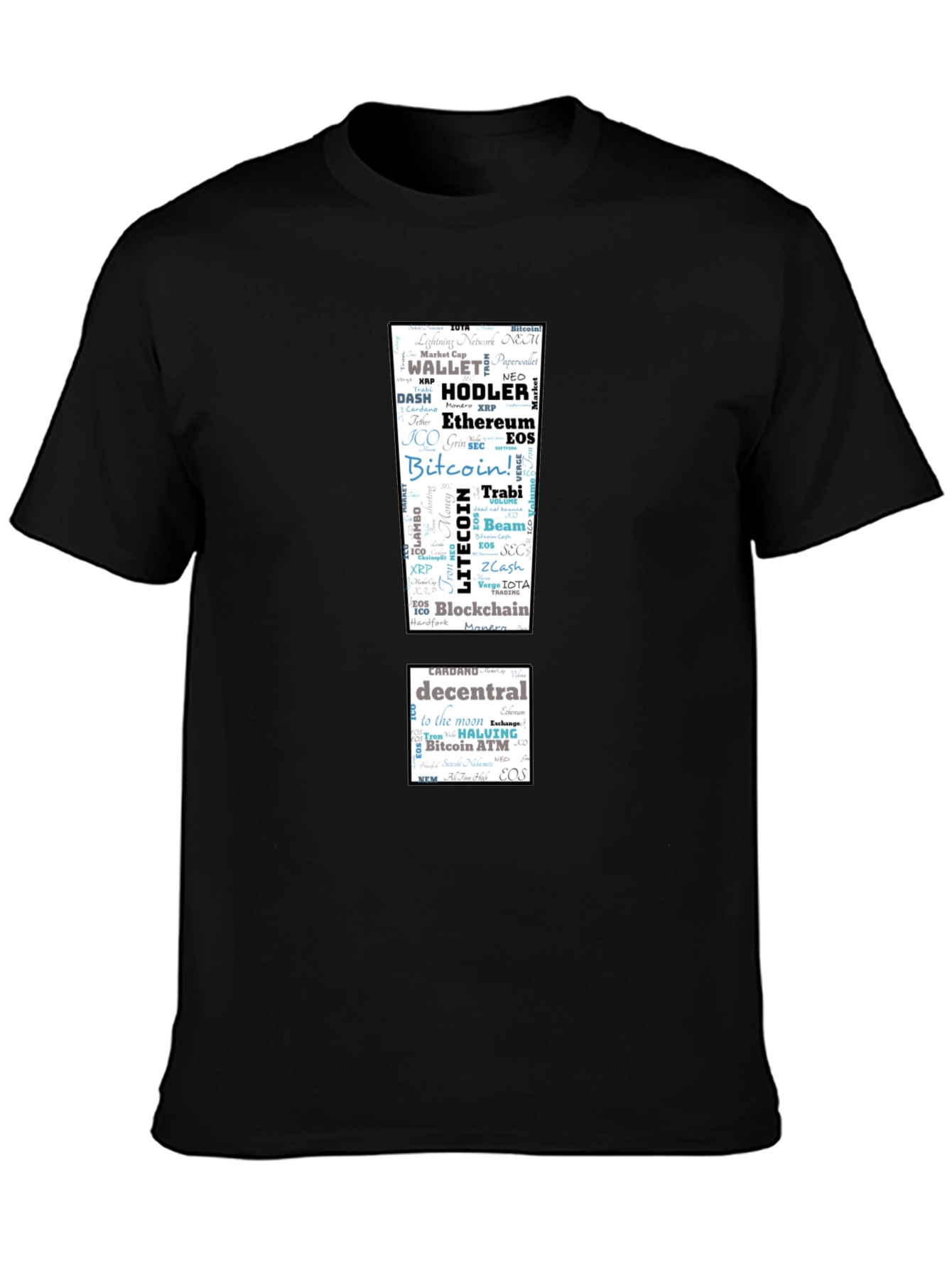 Crypto Word Cloud T-Shirt - Bitcoin Ethereum & More!