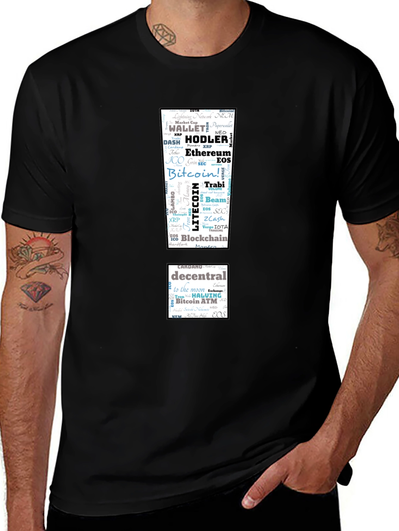 Crypto Word Cloud T-Shirt - Bitcoin Ethereum & More!
