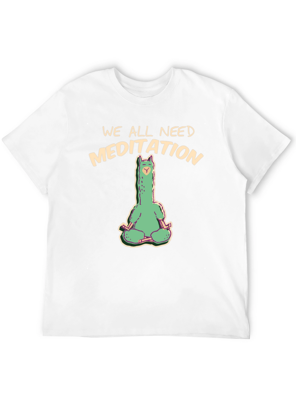 Meditating Llama Graphic Tee - We All Need Meditation