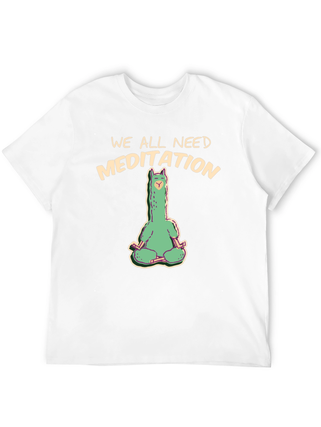 Meditating Llama Graphic Tee - We All Need Meditation