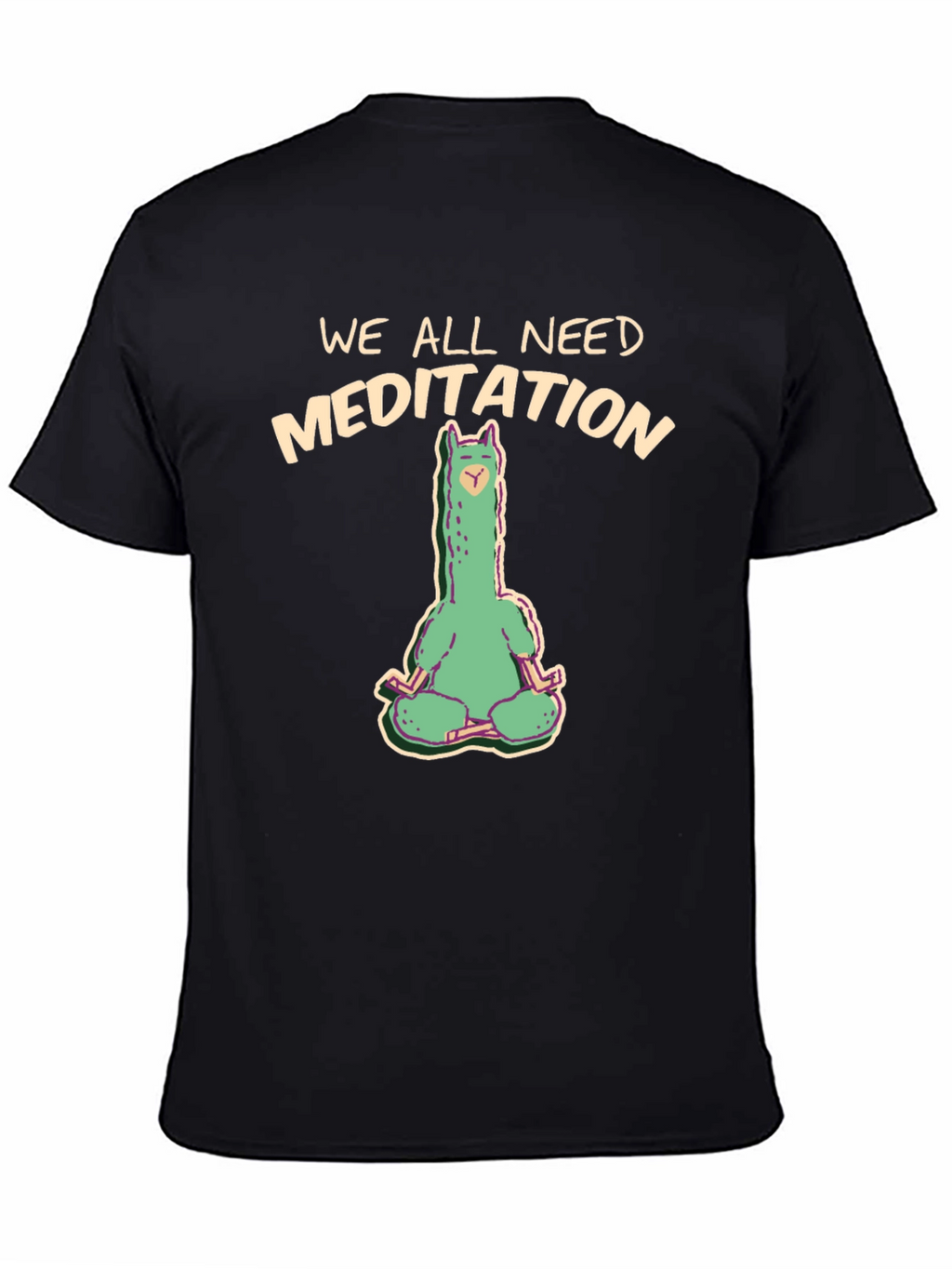 Meditating Llama Graphic Tee - We All Need Meditation