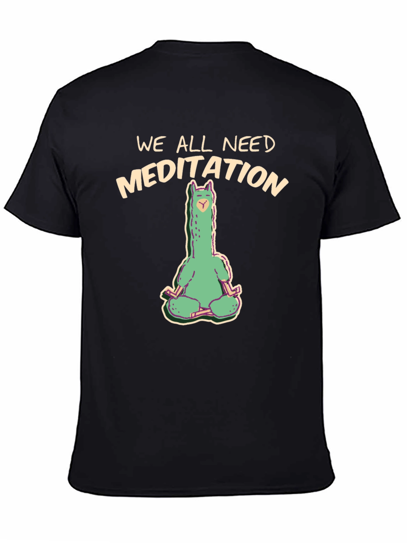 Meditating Llama Graphic Tee - We All Need Meditation
