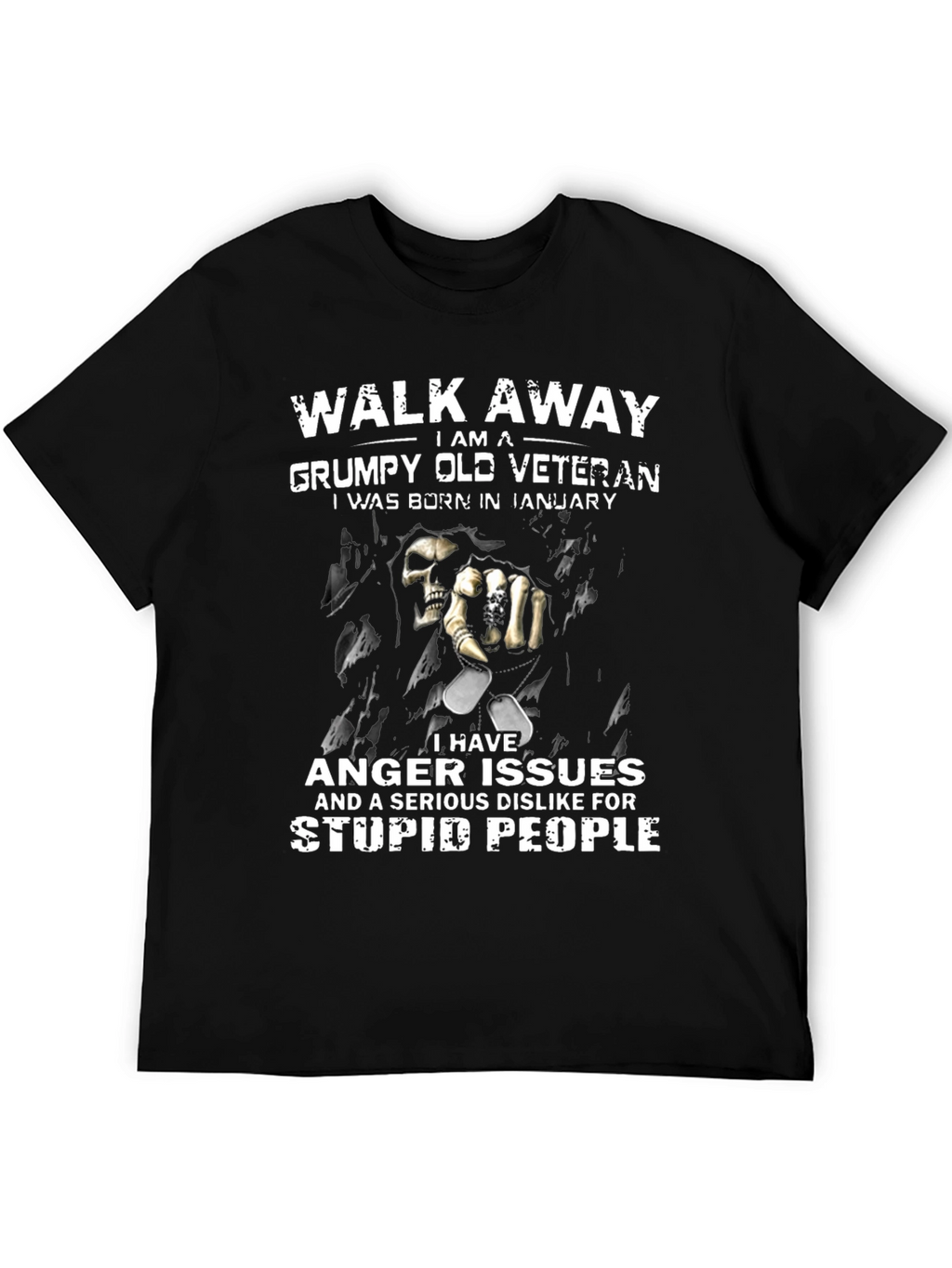 Grumpy Old Veteran January Birthday T-Shirt