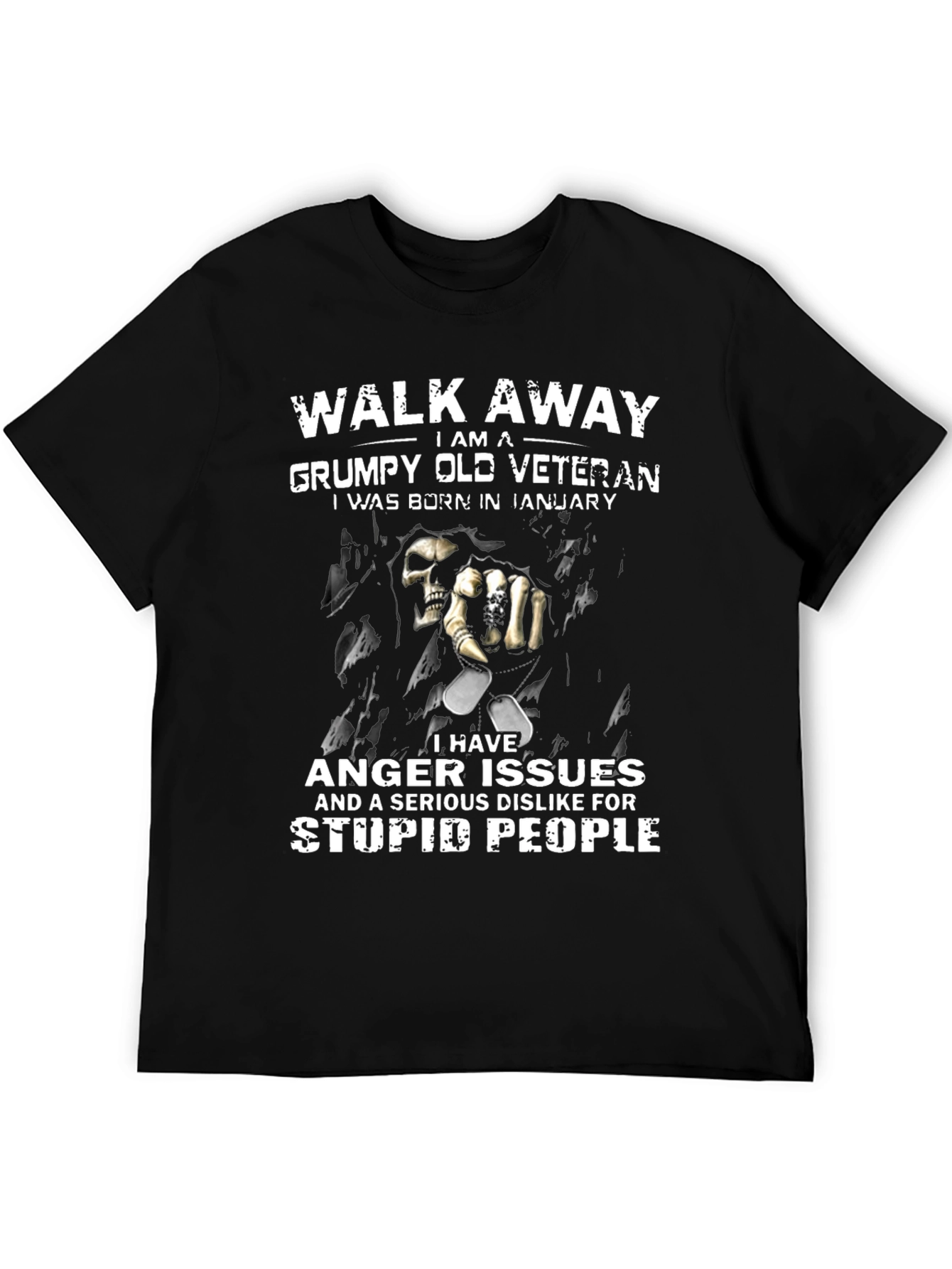Grumpy Old Veteran January Birthday T-Shirt
