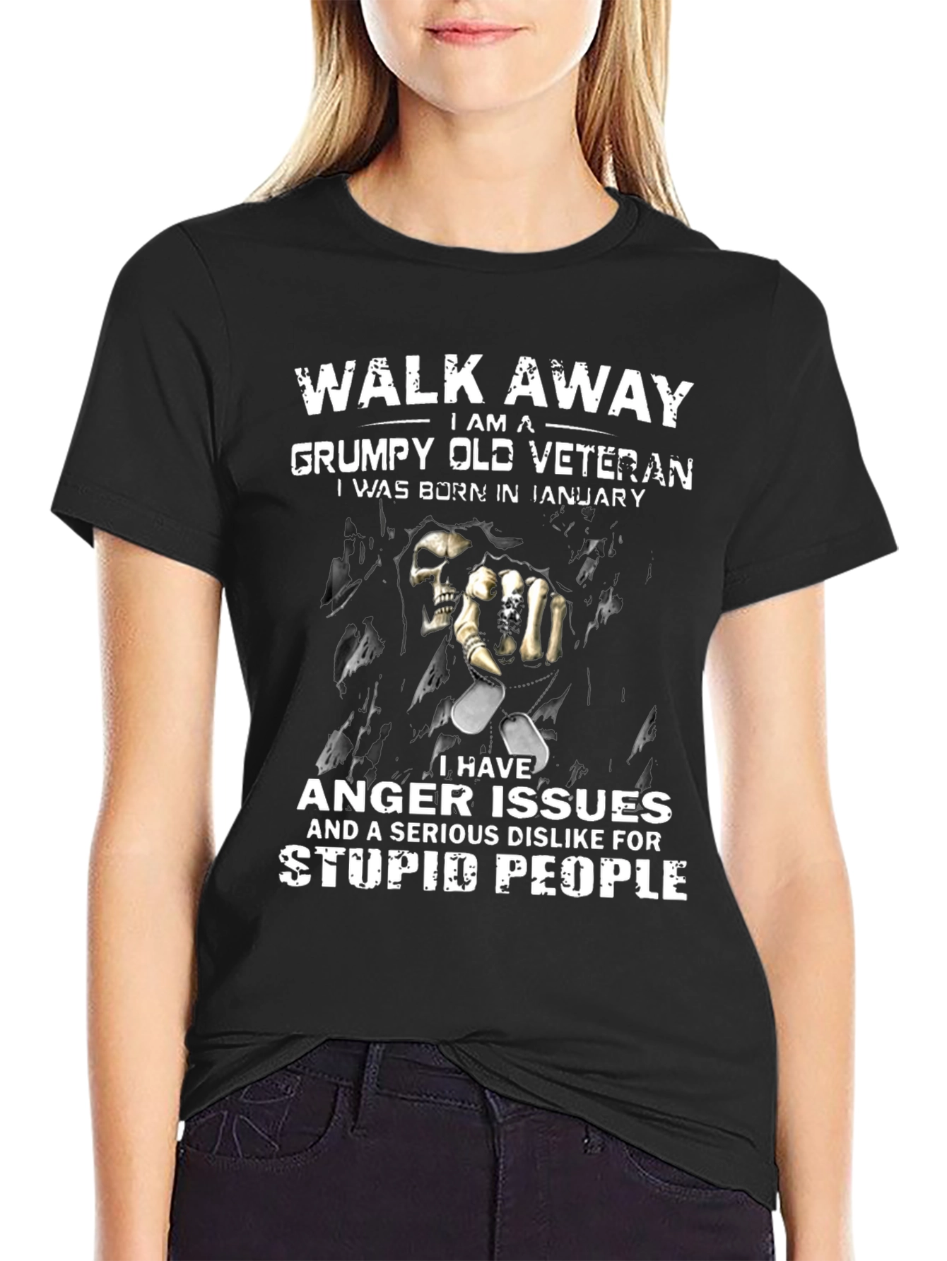 Grumpy Old Veteran January Birthday T-Shirt