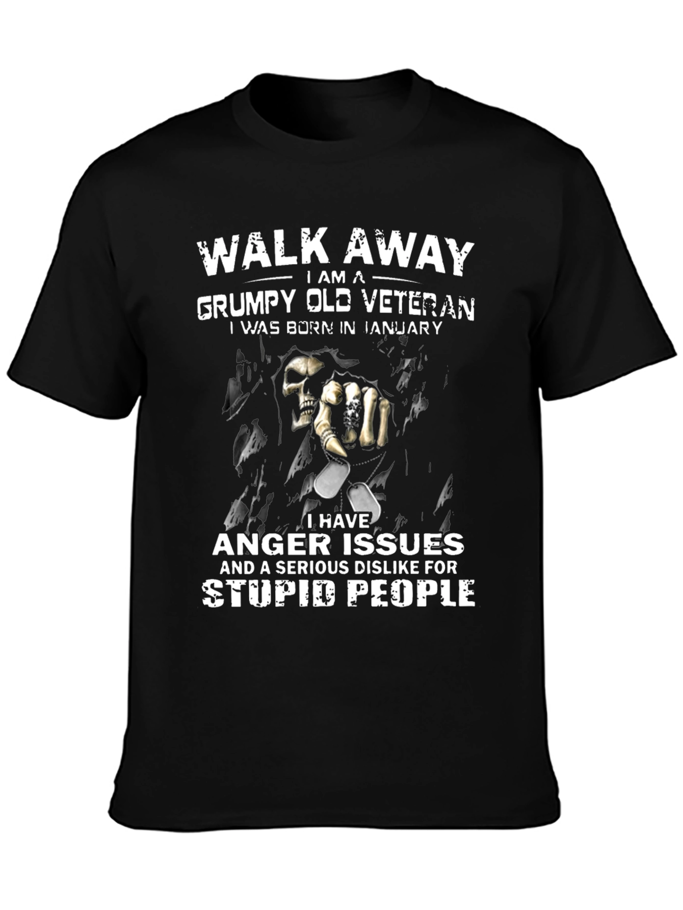 Grumpy Old Veteran January Birthday T-Shirt