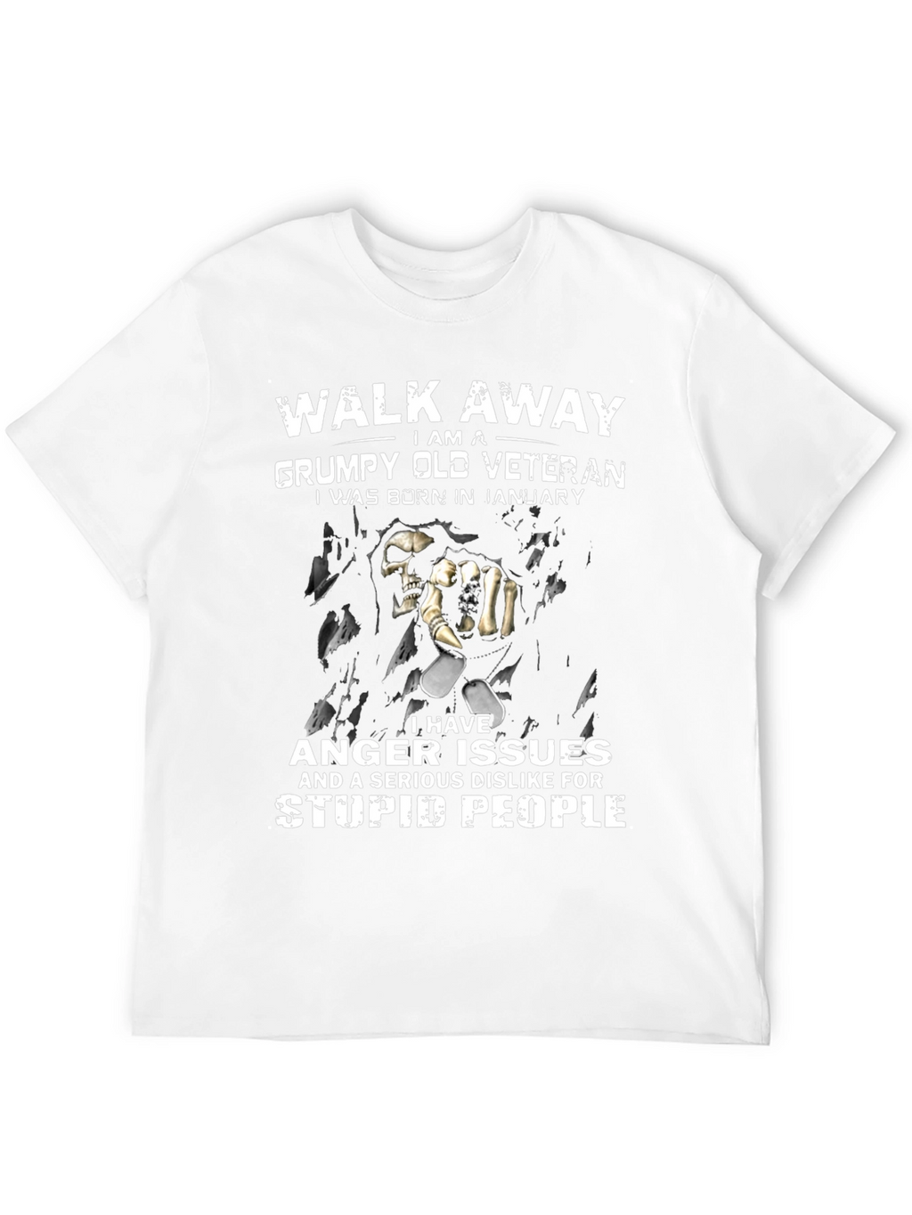 Grumpy Old Veteran January Birthday T-Shirt