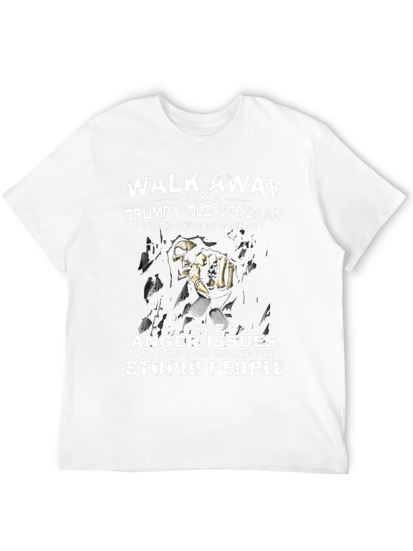 Grumpy Old Veteran January Birthday T-Shirt