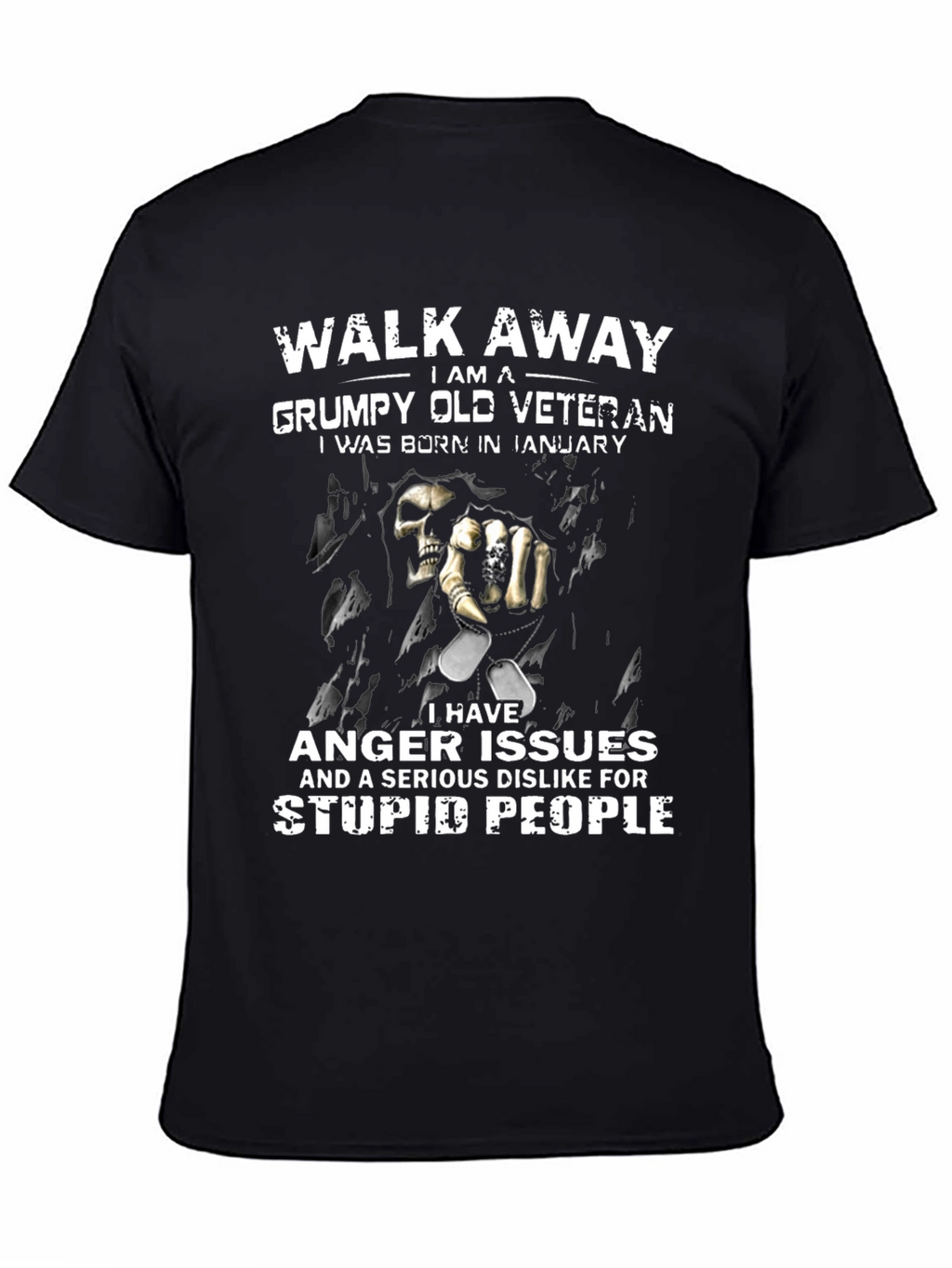 Grumpy Old Veteran January Birthday T-Shirt