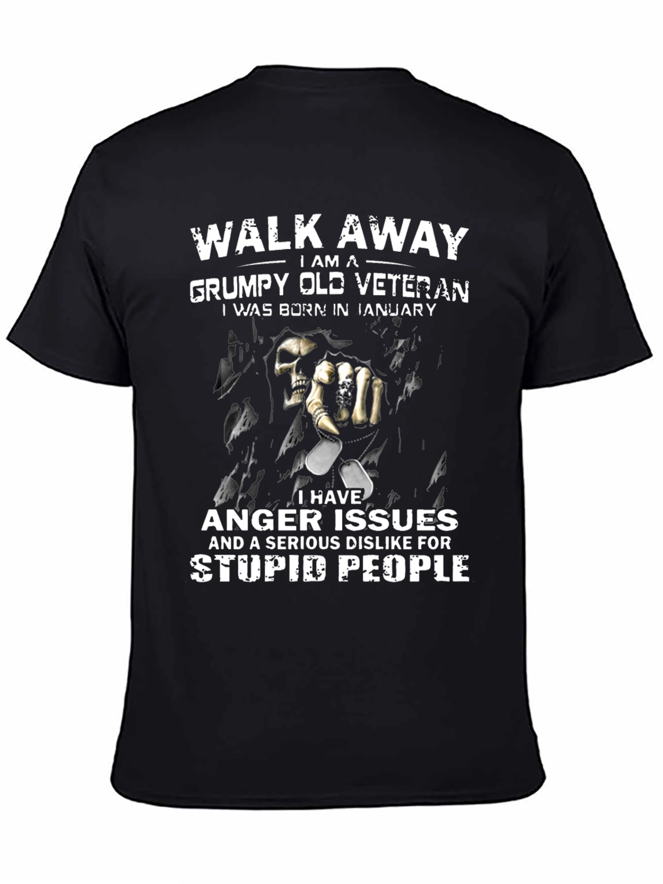 Grumpy Old Veteran January Birthday T-Shirt