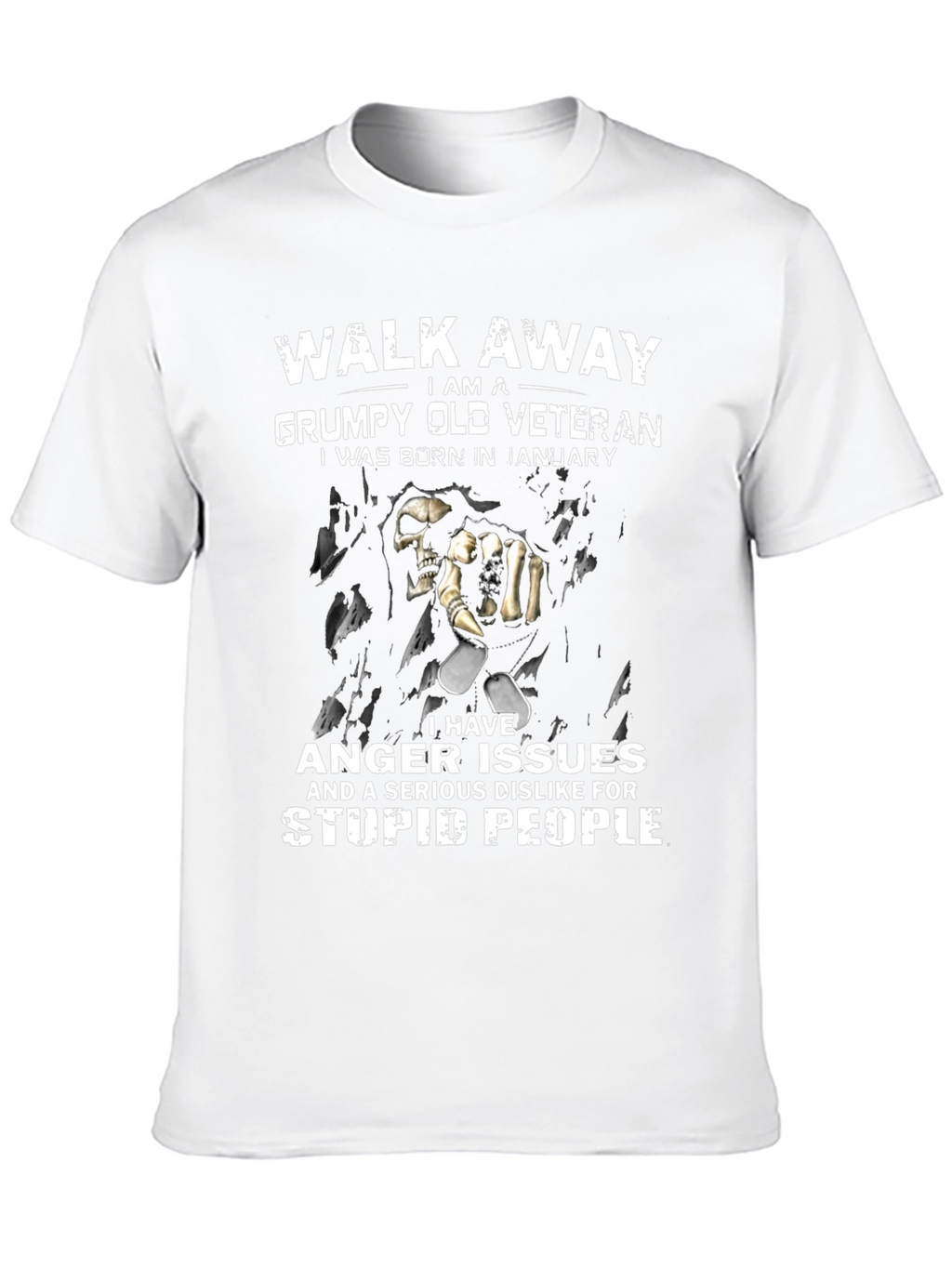 Grumpy Old Veteran January Birthday T-Shirt