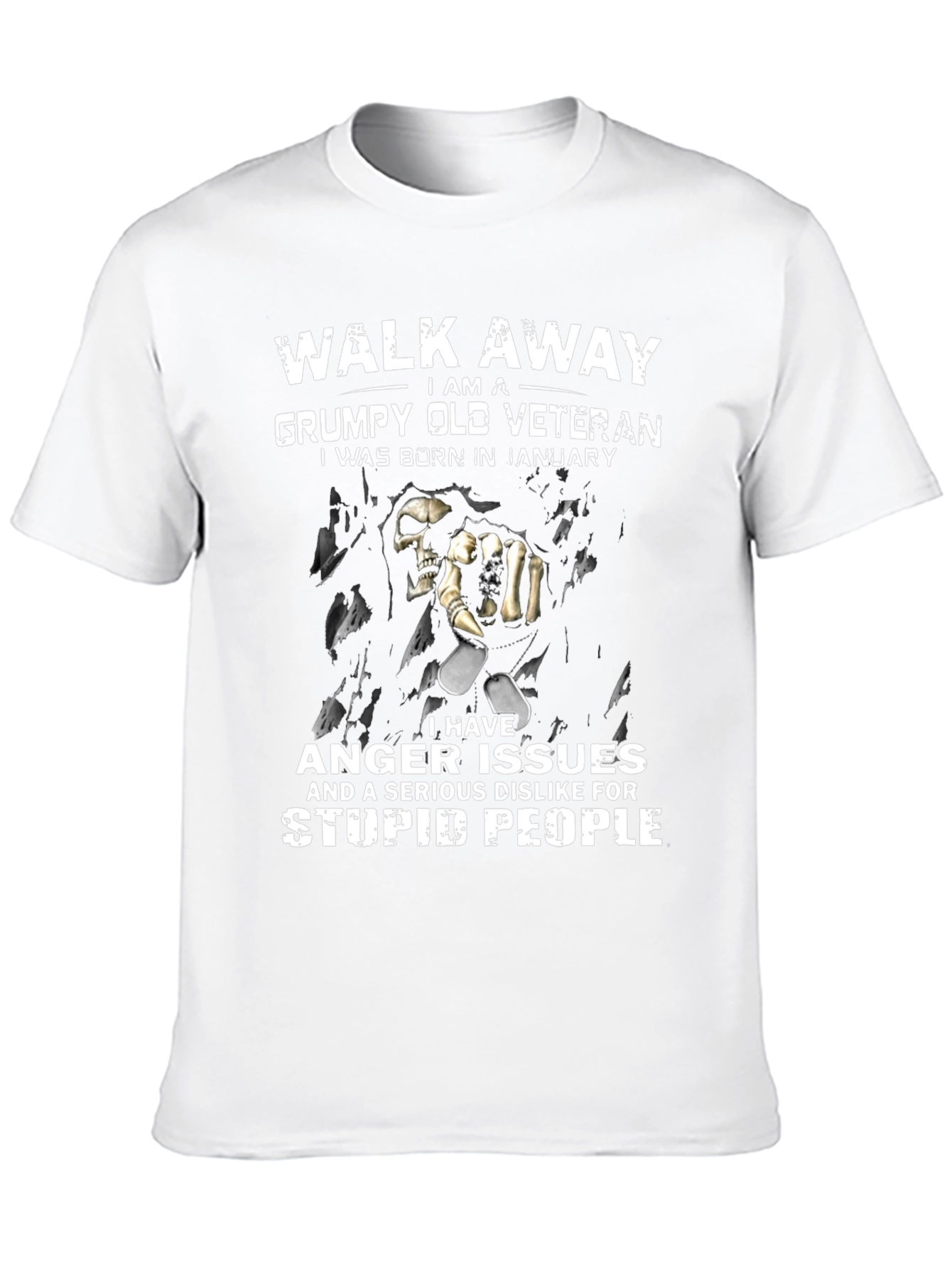 Grumpy Old Veteran January Birthday T-Shirt