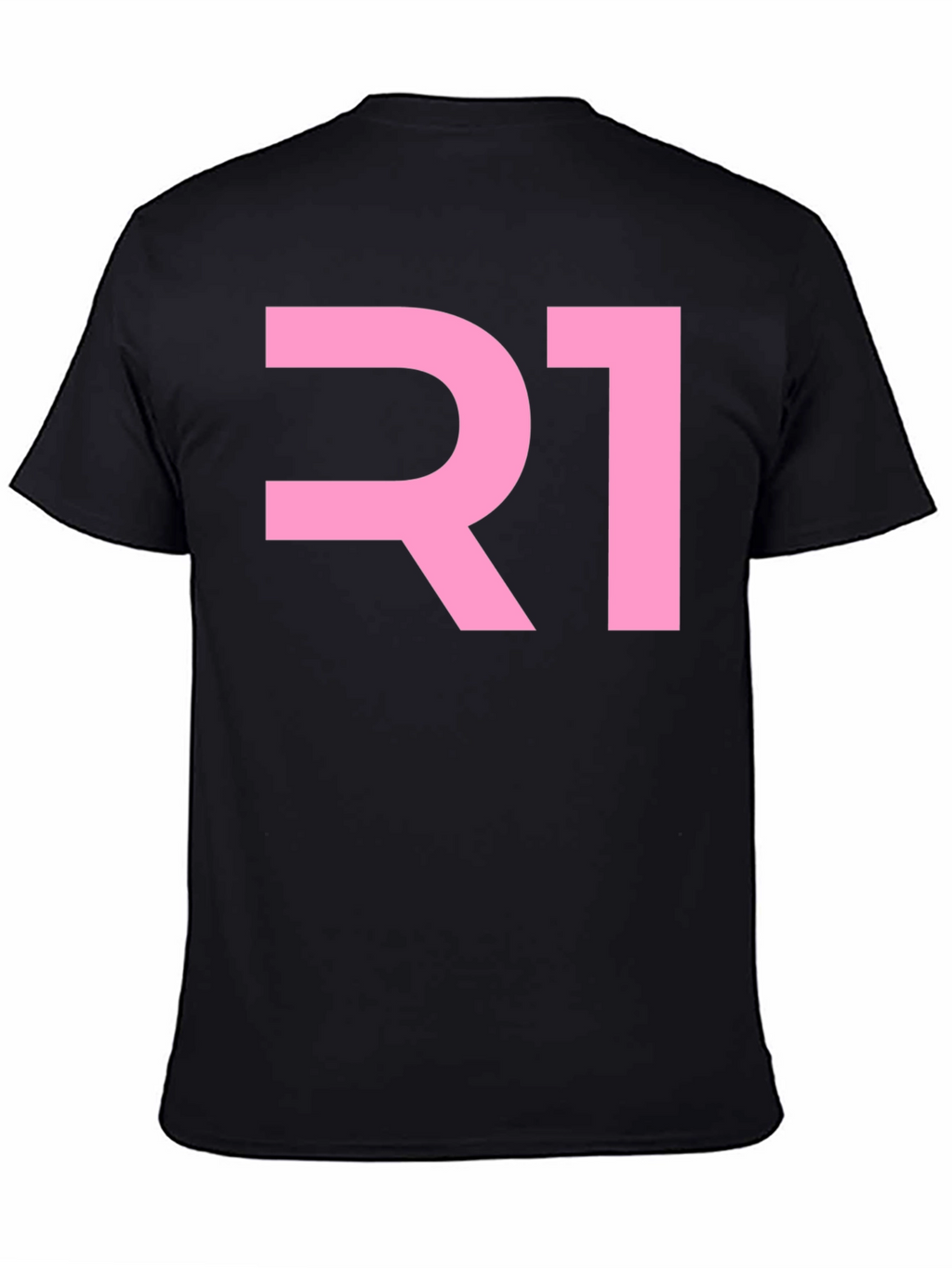 R1 Pink Graphic Black T-Shirt