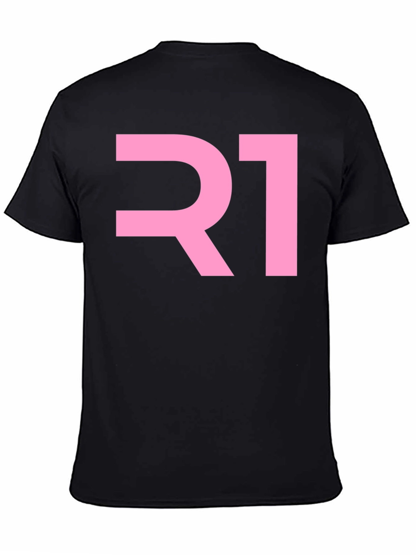 R1 Pink Graphic Black T-Shirt