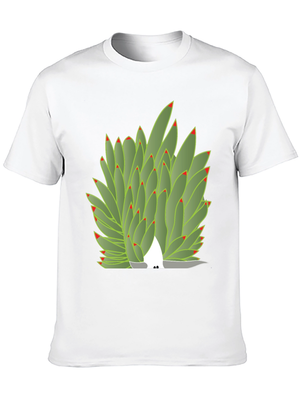 Succulent Plant Graphic Tee - Black Cotton Blend