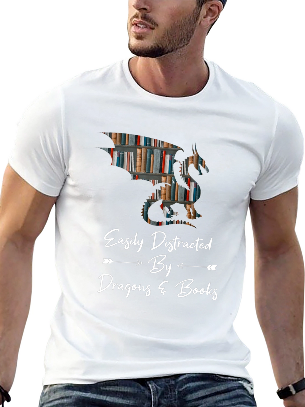 Easily Distracted By Dragons & Books T-Shirt